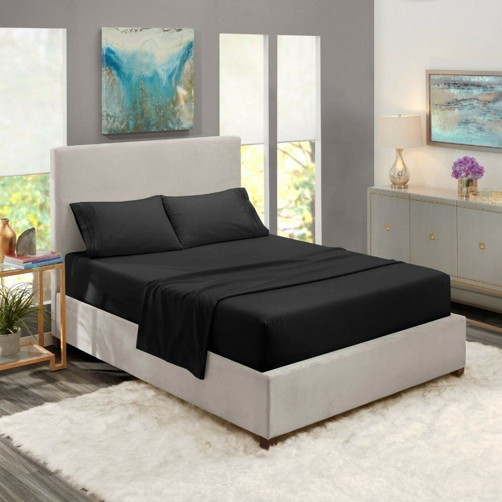 Black Egyptian Comfort Bed Sheets 4 Piece! Sale!